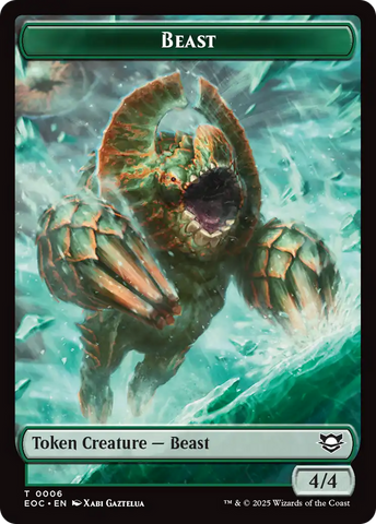 Beast (0006) // Elemental (0008) Double-Sided Token [Edge of Eternities Commander Tokens]