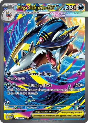 Mega Sharpedo ex (127/094) [Mega Evolution: Phantasmal Flames]