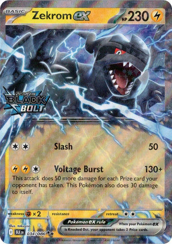 Zekrom ex (034/086) (Black Bolt Stamped) [Miscellaneous Cards]