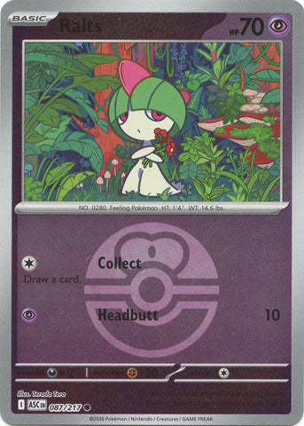 Ralts (087/217) (Love Ball) [Mega Evolution: Ascended Heroes]