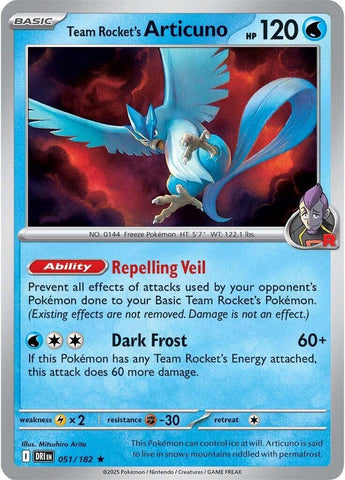 Team Rocket's Articuno (051/182) (Non-Holo) (Deck Exclusive) [Scarlet & Violet: Destined Rivals]