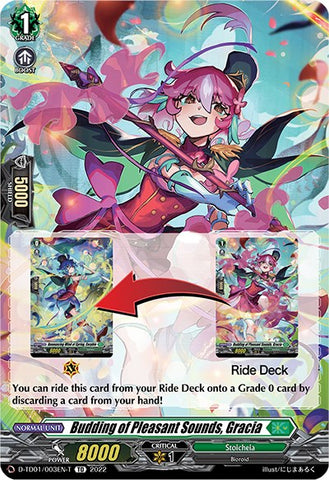 Budding of Pleasant Sounds, Gracia (Tutorial Card) (D-TD01/003EN-T) [Urara Haneyama -Bandmaster of Blossoming Bonds-]
