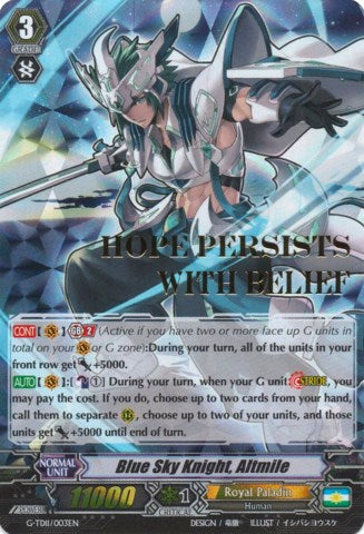 Blue Sky Knight, Altmile (Hot Stamped) (G-TD11/003EN) [Divine Knight of Heavenly Decree]