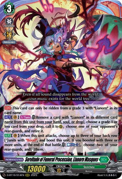 Servitude of Funeral Procession, Lianorn Masques (D-BT10/014EN) [Dragon Masquerade]