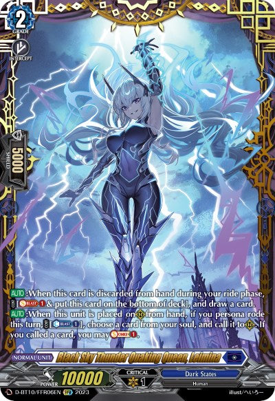 Black Sky Thunder Quaking Queen, Leimina (D-BT10/FFR06EN) [Dragon Masquerade]