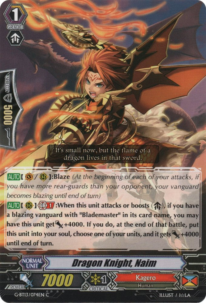 Dragon Knight, Naim (G-BT13/074EN) [Ultimate Stride]